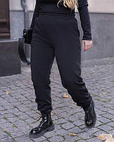 Модні стильні жіночі трикотажні теплі штани батал у спортивному стилі (р.52-60). Арт-2538/17