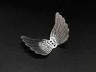 Металеві крила декоративні 34х54 мм колір сріблястий Товари для рукоділля