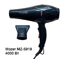 Фен для сушіння та укладання волосся професійний потужний з насадкою 4000 Вт Mozer MZ-5919 чорний