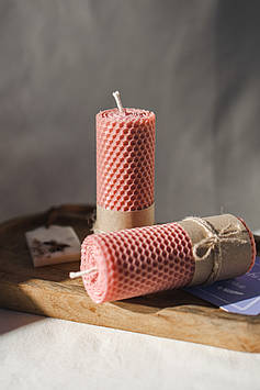 Свічка із кольорової вощини Свічка із медово-квітковим ароматом Натуральні свічки із вощини Кольорова вощина