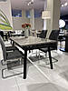 ТМ-88 стіл розкладний 160/220 глянцева кераміка ребекка грей + чорний TM Vetro Mebel, фото 3