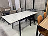 ТМ-88-1 стіл розкладний 120/180 глянцева кераміка вайт клауд + чорний TM Vetro Mebel, фото 8