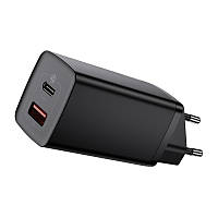 Зарядное устройство Baseus GaN2 Lite 65W Quick Charger (1 Type-C + 1 USB) быстрая зарядка