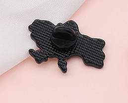 Патріотична брошка-значок, Ukraine Map. Значок з мапою України та тризубом, українська брошка на одяг, фото 3