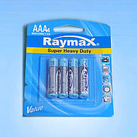 Щелочные батарейки Raymax ААА R03 4 штуки в блистере, упаковка мощных мизинчиковых батареек