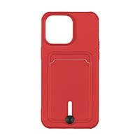 Чехол для iPhone 15 Plus TPU Colorfull Pocket Card Цвет 14 Red
