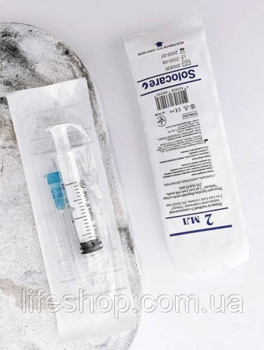 Шприц 2 мл ЛУЕР ЛОК, голка 23G (0,6х30 мм)