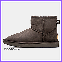 Сапоги зимние мужские и женские UGG Classic Mini Chocolate с мехом / УГГи мини коричневые на меху 40