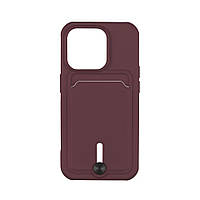 Чехол для iPhone 15 Pro TPU Colorfull Pocket Card Цвет 42 Maroon