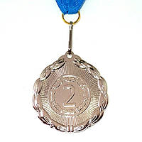 Медаль спортивная 5 см с лентой за 2 место J25-05S