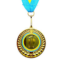 Медаль спортивна 5 см зі стрічкою за І місце J25-11G