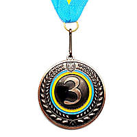 Медаль спортивна 5 см зі стрічкою за ІІІ місце J25-11В