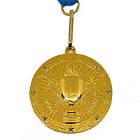 Медаль спортивная 5 см с лентой за 1 место J25-1805G