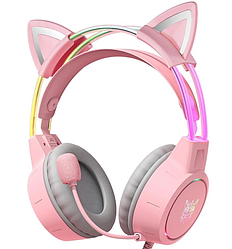 Навушники ігрові з мікрофоном і підсвіткою ONIKUMA X15 PRO RGB Рожевий