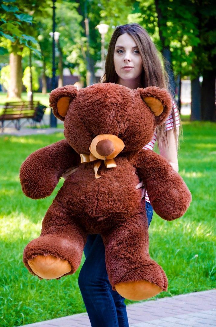 Гарний плюшевий ведмідь 100 см ведмедик подарунки на 8 березня подарунок 14 лютого дівчині жіночі