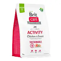 Сухой корм для собак с повышенной активностью Brit Care Dog Sustainable Activit курица и насекомые 3 кг