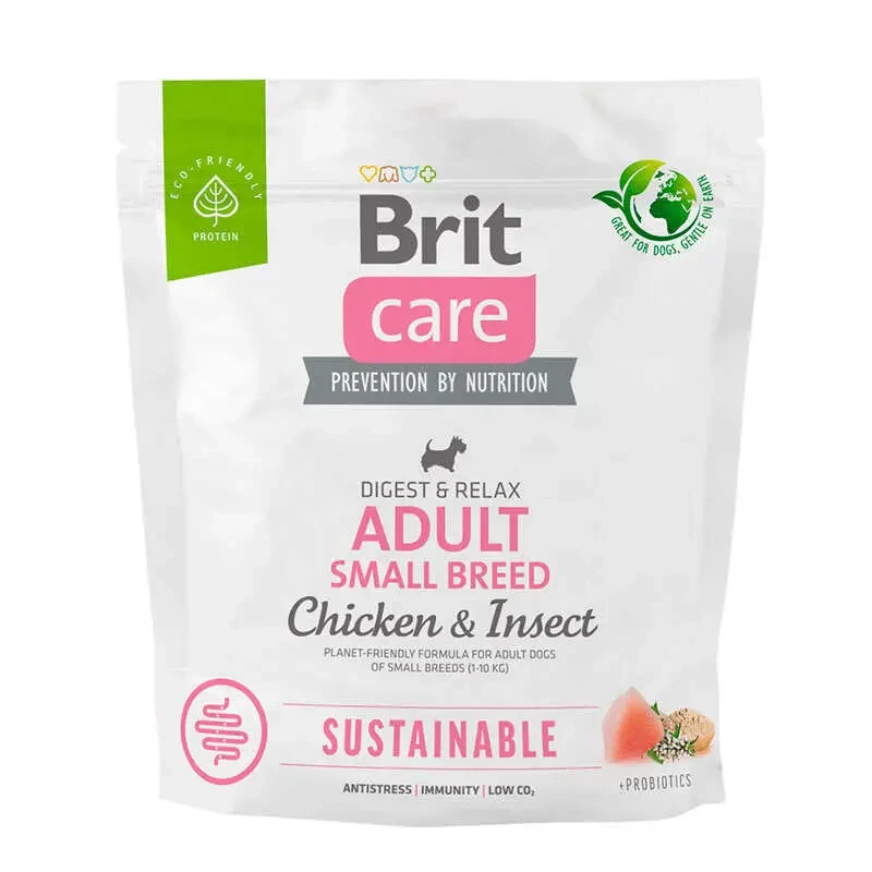 Сухий корм для собак Brit Care Dog Sustainable Adult Small Breed курка та комахи 1 кг