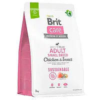 Сухой корм для собак Brit Care Dog Sustainable Adult Small Breed курица и насекомые 3 кг