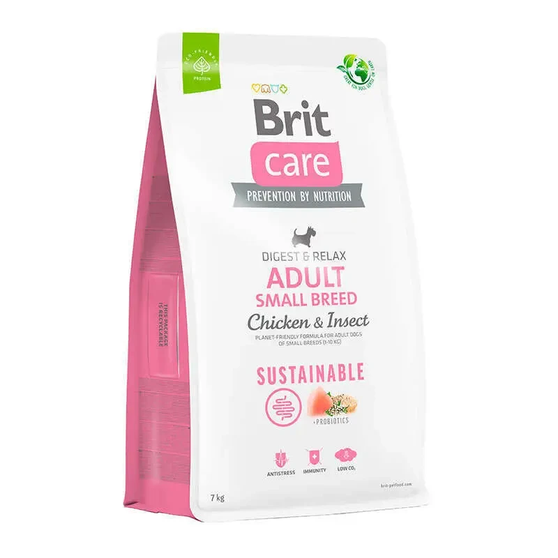 Сухий корм для собак Brit Care Dog Sustainable Adult Small Breed курка та комахи 7 кг