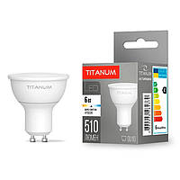 Светодиодная LED лампа MR16 6W GU10 4100K TITANUM TLMR1606104