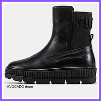 Ботинки демисезонные женские Puma Fenty by Rihanna chelsea black / черевики Пума Фенти черные