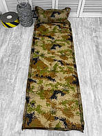 Тактический каремат самонадувной военный коврик надувной пиксель армейский