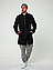 Чоловіча куртка-парка подовжена на блискавці весна-осінь плащівка, хакі, чорна, розмір S, M, L, XL, фото 6