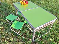 Набор складной мебели Усиленный складной стол чемодан для пикника + 4 стула, раскладной столик алюминиевый