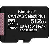Картка пам'яті SDXC 512Gb KIngston Canvas Select Plus (UHS-1 U1) (R-100Mb/s), фото 2
