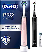 Зубна щітка Braun Oral-B D505 PRO 3 3900 Black+Pink Cross Action, фото 2