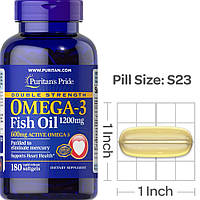 Жирні кислоти Омега 3 Puritan's Pride Omega-3 Fish Oil 1200 mg double strength 180 капс риб'ячий жир