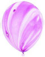 Шар Мрамор (12''/30 см) Фиолетовый, агат, Globos