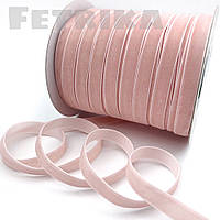 Стрічка оксамитова 1 см, світло-персикова
