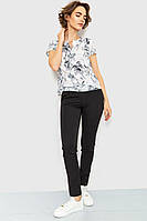 Блуза з квітковим принтом, колір сірий, 230R112-2