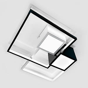Квадратна LED люстра до 18 м² чорно-біла дизайнерська форма 112 Вт (1157/2)