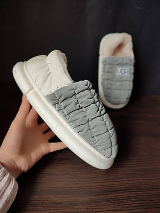 Дутики короткі хутряні UGG угги низькі не промокаючі Superme GREY зимові теплі, фото 3