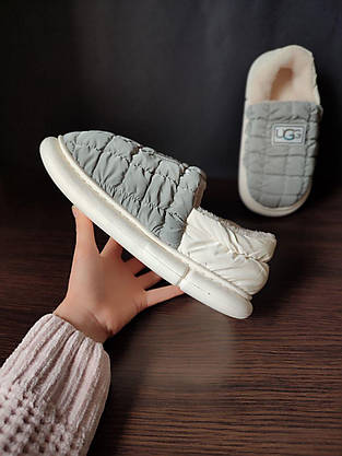 Дутики короткі хутряні UGG угги низькі не промокаючі Superme GREY зимові теплі, фото 4