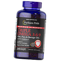 Жирні кислоти omega 3-6-9 Puritan's Pride Maximum Triple Strength Omega 3-6-9 240 капсул риб'ячий жир