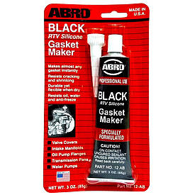 Силіконовий герметик підсилювач прокладок чорний Abro USA 85г