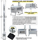 Титанова піч складна на дрова Soomloom titanium посилена буржуйка для наметів з димарем 2 метри, фото 5