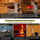 Титанова піч складна на дрова Soomloom titanium посилена буржуйка для наметів з димарем 2 метри, фото 6