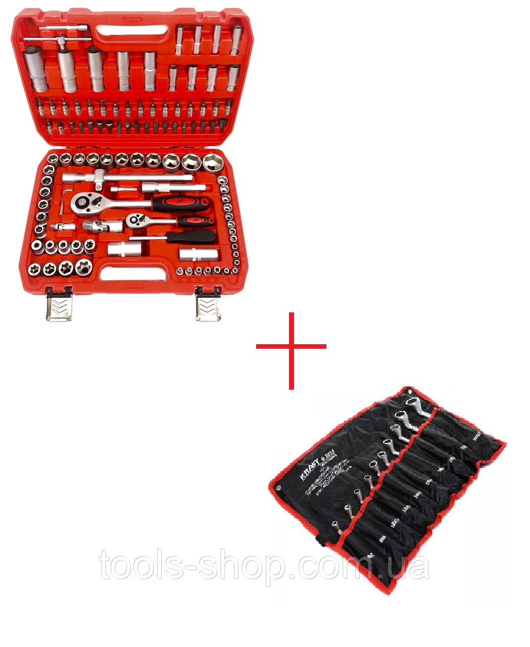 Набір інструментів MAX 108 шт. (MXSS108M) + Наор ключів накидних 10шт. 6-32мм Kraft&Dele KD10929