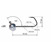 Джиг-головка 125° DS Barbarian #3/0 10g ZPGP3-10G-25
