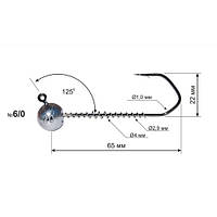 Джиг-головка 125° DS Barbarian #6/0 5g ZPGP6-5G-25