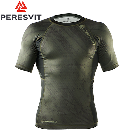 Рашгард з коротким рукавом чоловічий Peresvit Immortal 2.0 Military Green Short Sleeve Rash Guard, фото 2