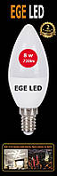 LED лампа свеча EGE LED 8W 4100К Е14