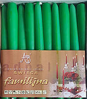 Свеча зеленая h-19 см (в коробке 30шт)