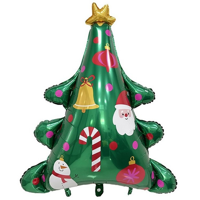 Фольгована кулька Ялинка з іграшками 100x85см (39") | Новий рік