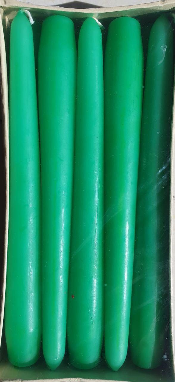 Свічка зелена h-19 см (у коробці 10 шт.)