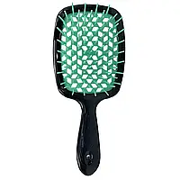 Щітка для волосся Janeke Superbrush Original чорна з зеленим